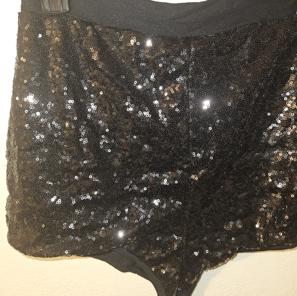 HAODUOYI Womans Black Sequin Booty Shorts Size Xl - Picture 3 of 9